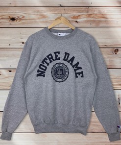 Vintage Style Champion University Of Notre Dame Crewneck Sweatshirt Sweater Pullover, Hoodie