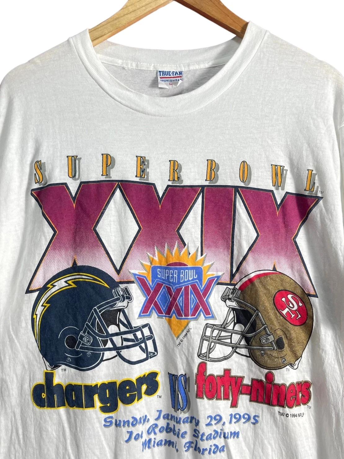 Vintage Style Chargers Vs 49Ers Super Bowl XXIX 95 Gracphic Sweatshirt T-shirt, NFL Football Teams Gifts For Fans - Image 2
