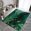 Vintage Style Dark Green Gold Marble Kids, Non-Slip Machine Washable Large Rug with Vintage 70s Area Rug