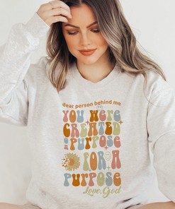 Vintage Style Dear Person Behind Me Christian Hoodie with Retro Design