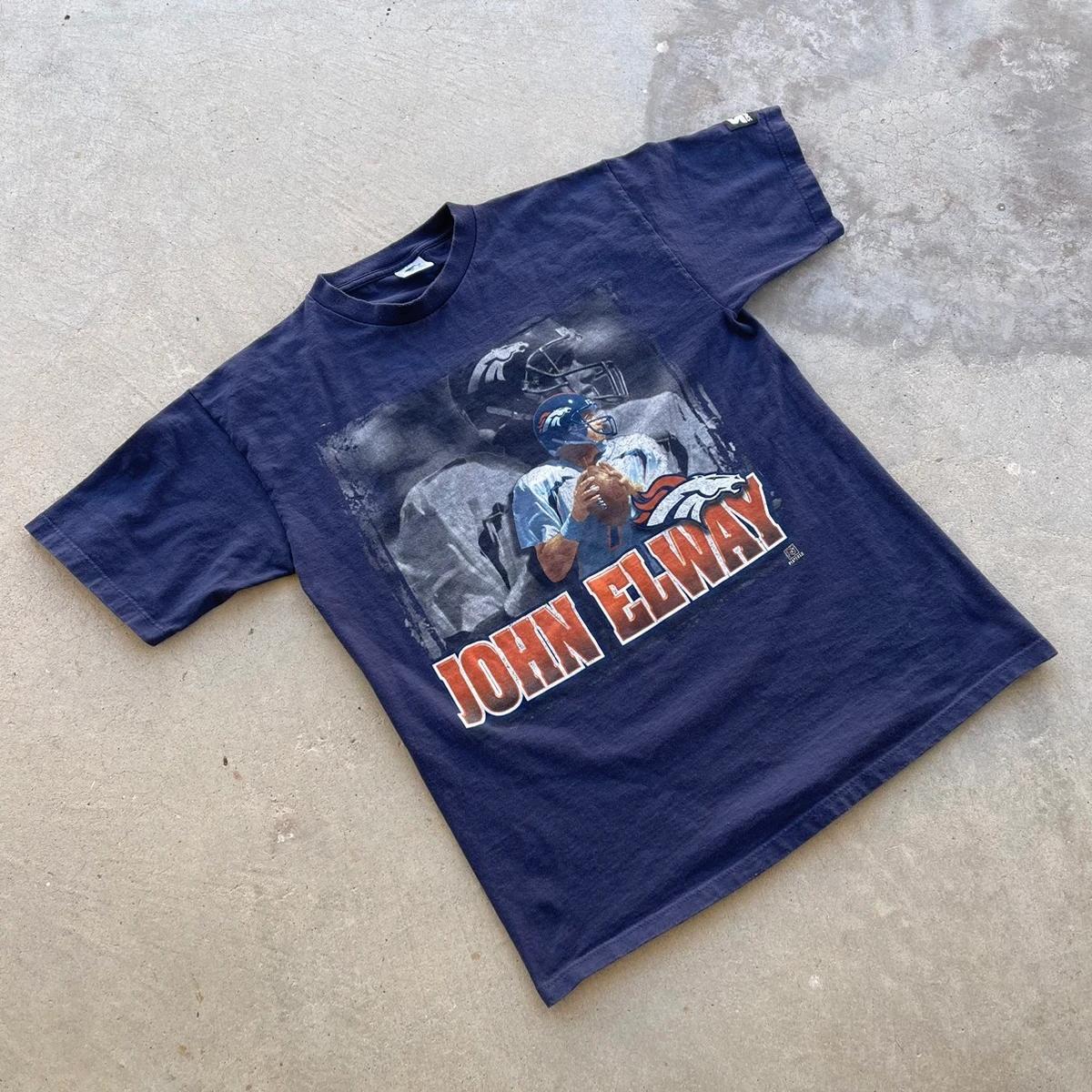 Vintage Style Denver Broncos John Elway Starter Sweatshirt T-shirt Ideal Gift for NFL Fans