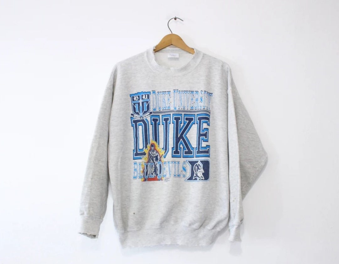 Vintage Style Duke University Blue Devils Sweatshirt Classic Duke Sweater