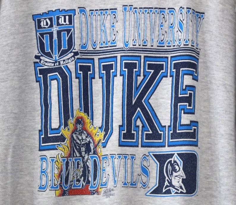 Vintage Style Duke University Blue Devils Sweatshirt Classic Duke Sweater - Image 2