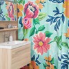 Vintage Style Floral Shower Curtain, Retro Flower Inspired Bathroom Decor, Boho Bathroom Accessory