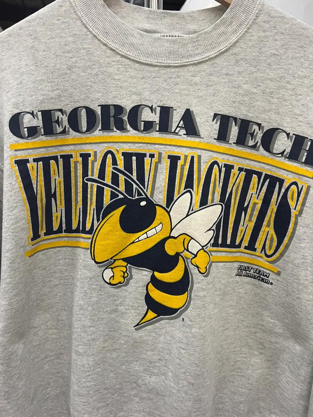 Vintage Style Georgia Tech 90S Yellow Jackets T-Shirt Sweatshirt Hoodie American Football Gifts Lover - Image 2
