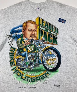 Vintage Style Green Bay Packers Mike Holmgren Caricature T-Shirt, Sweatshirt, Full Size Gift For Nfl Fans