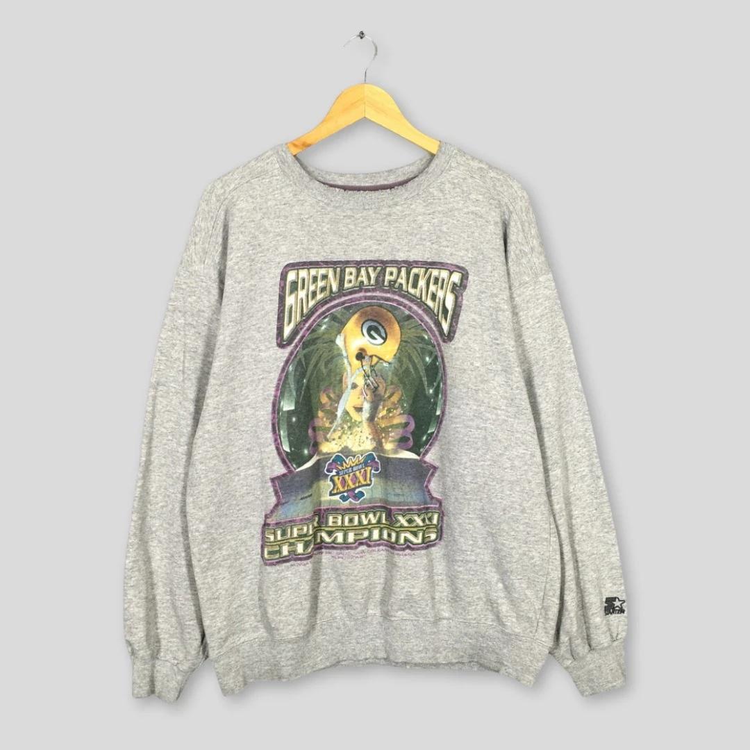 Vintage Style Green Bay Packers NFLt Shirt Pullover Hoodie Crewneck Sweatshirt Reprinted Gifts for NFL Fans