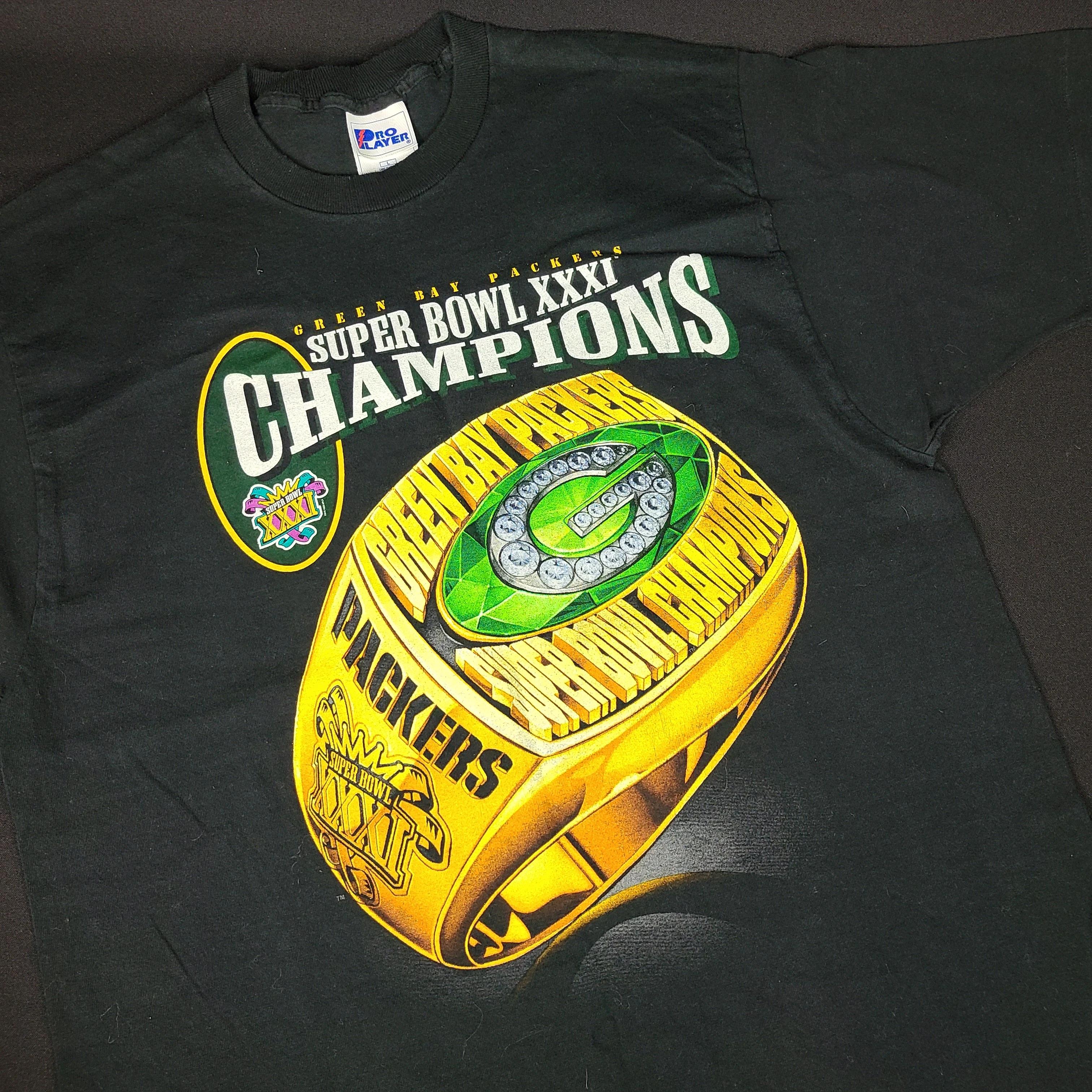 Vintage Style Green Bay Packers Superbowl 31 Championship Ring Sweatshirt T-shirt Ideal Gift for NFL Fans