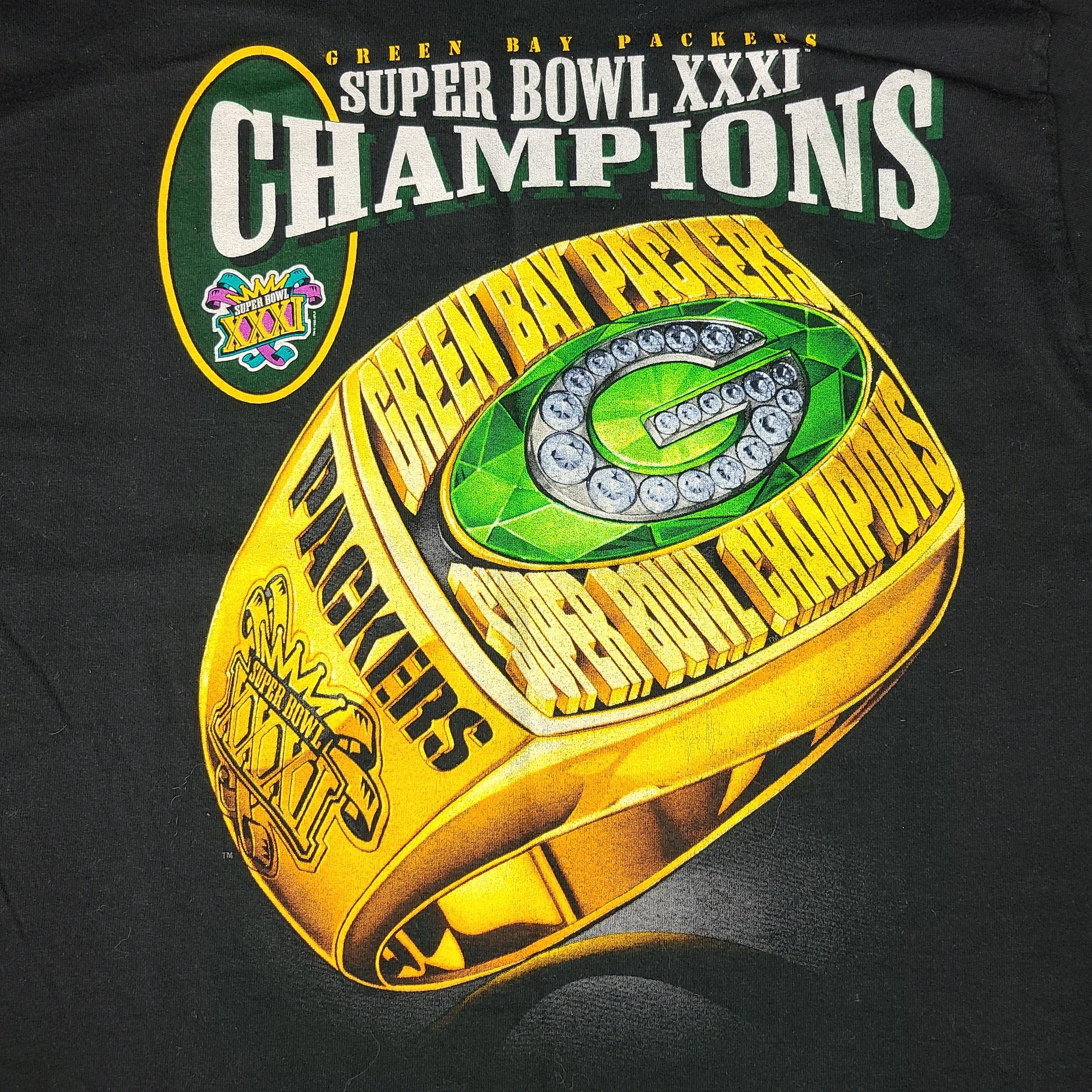Vintage Style Green Bay Packers Superbowl 31 Championship Ring Sweatshirt T-shirt Ideal Gift for NFL Fans - Image 2