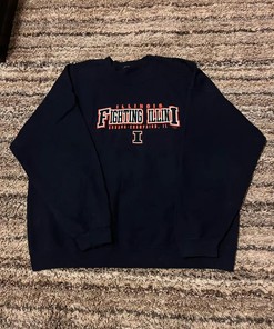 Vintage Style Illinois Fighting Illini Sweatshirt Hoodie Football Game Day T-Shirt Lover