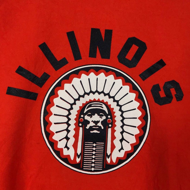 Vintage Style Illinois State University Crew Neck Sweatshirt, Illinois Fighting Illini Sweater Pullover - Image 2