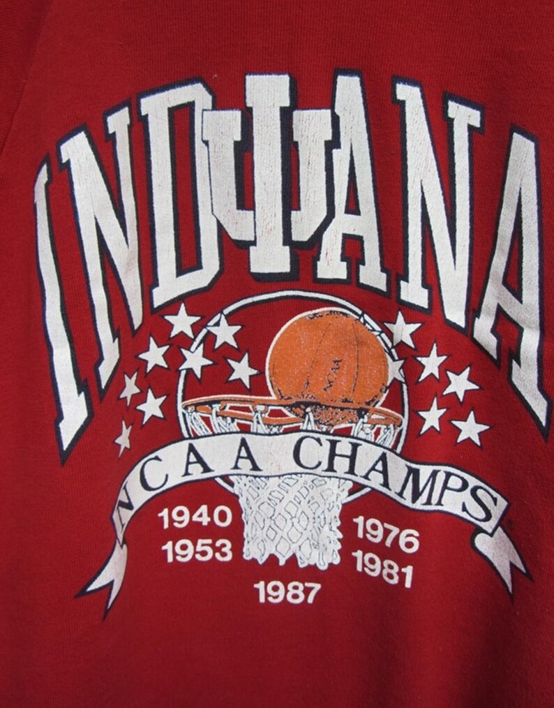 Vintage Style Indiana University Hoosiers Basketball Champions Sweatshirt, Indiana Hoosiers Sweater - Image 2