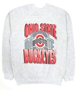Vintage Style Jostens Ohio State Buckeyes Big Spell Out Logo University American Sweatshirt Gifts For Ncaa