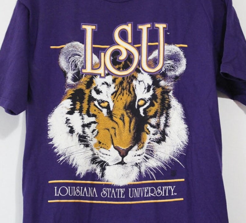 Vintage Style Louisiana State University Lsu Tigers T-Shirt, Vintage Style 90 Shirt Lsu Sweater, Hoodie - Image 2