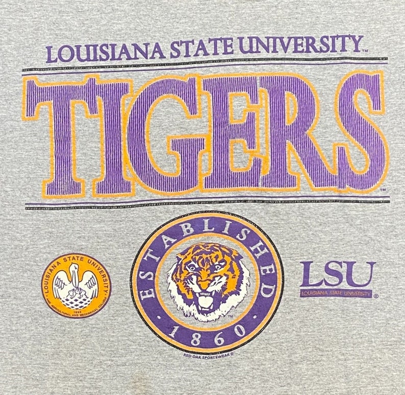 Vintage Style Louisiana State University Tigers T-Shirt, Louisiana State Shirt, Vintage Style 90 Shirt - Image 2