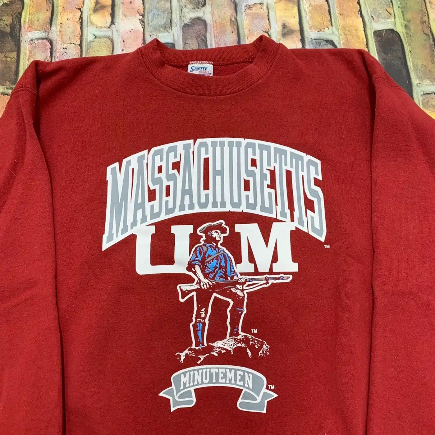 Vintage Style Massachusetts Minutemen T-Shirt Sweatshirt Hoodie American Football Gifts Lover - Image 2