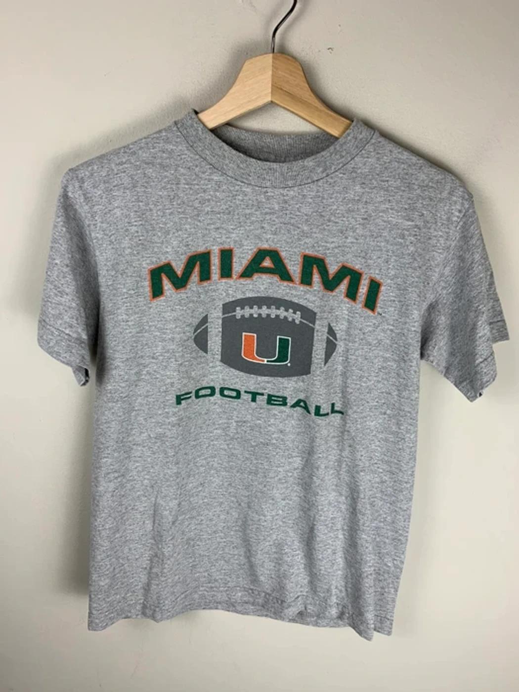 Vintage Style Miami Football T-Shirt Sweatshirt Hoodie Full Size Gifts For Ncaa