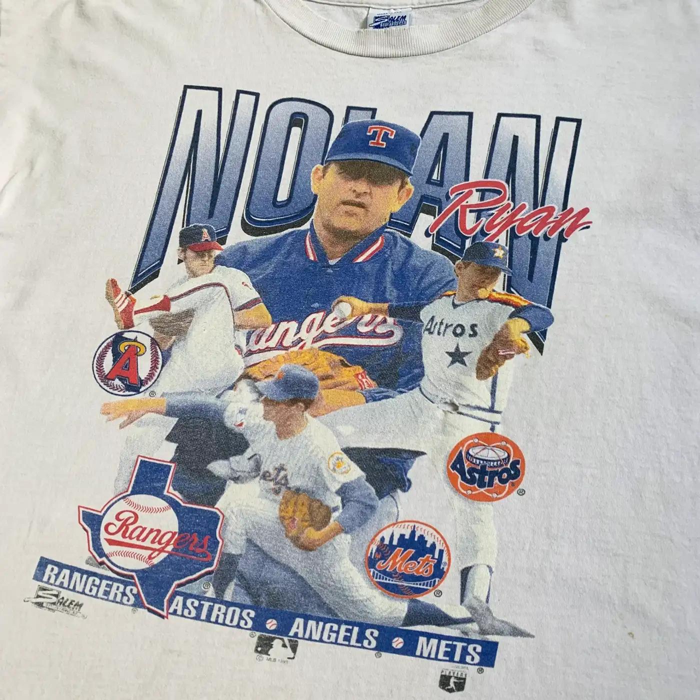 Vintage Style Mlb 90S Nolan Ryan Rangers Astros Angels Mets T-Shirt, Hoodie, And Sweatshirt Gift For Fans - Image 2