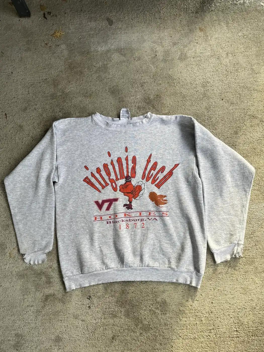 Vintage Style Ncaa Virginia Tech Hokies Collegiate T-Shirt Sweatshirt Hoodie American Football Gifts Lover