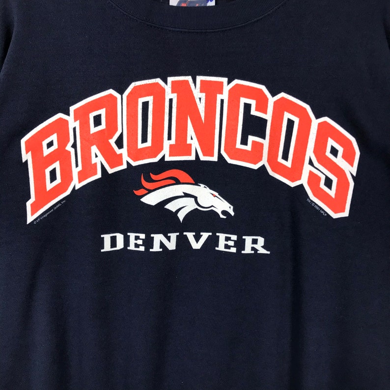 Vintage Style Nfl Denver Broncos Crew Neck Sweatshirt Mirror, Nfl Unisex Clothing - Image 2
