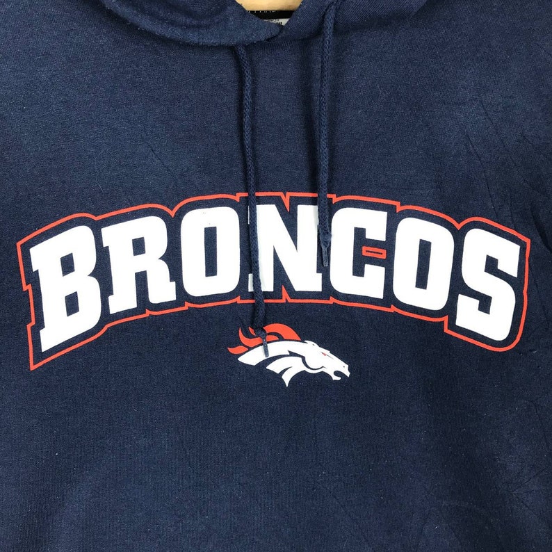 Vintage Style Nfl Denver Broncos Pullover Hoodie Printed Spell Out Logo Nfl Denver Broncos Sweater Pullover, Hoodie - Image 2
