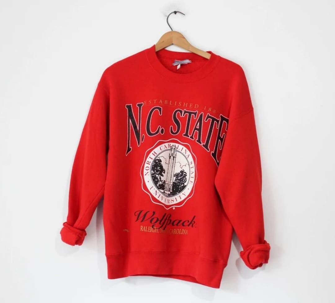 Vintage Style North Carolina State University Wolfpack Sweatshirt, North Carolina Sweater