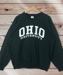 Vintage Style Ohio University Crewneck Sweatshirt Printed Spell Out Logo Ohio State University Sweater Pullover