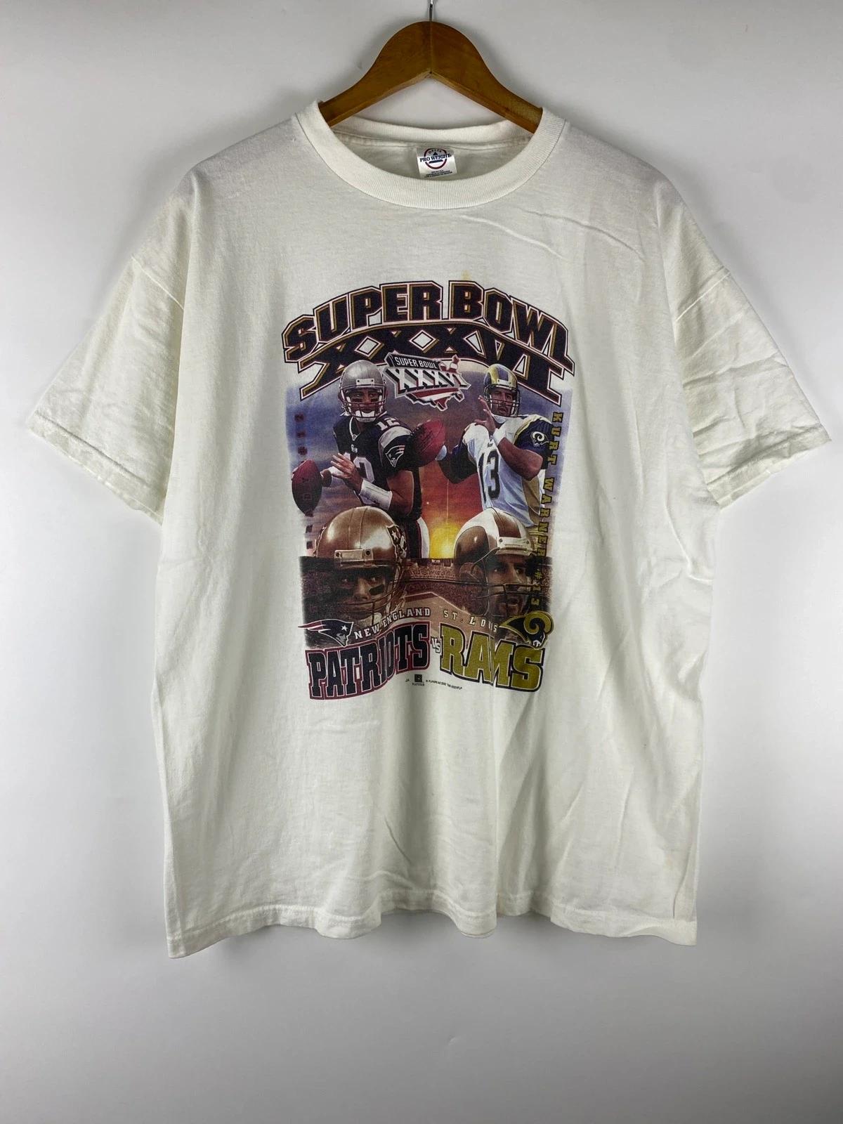 Vintage Style Patriots Vs Rams Super Bowl 2002 NFL Sweatshirt T-shirt, NFL Football Teams Gifts For Fans