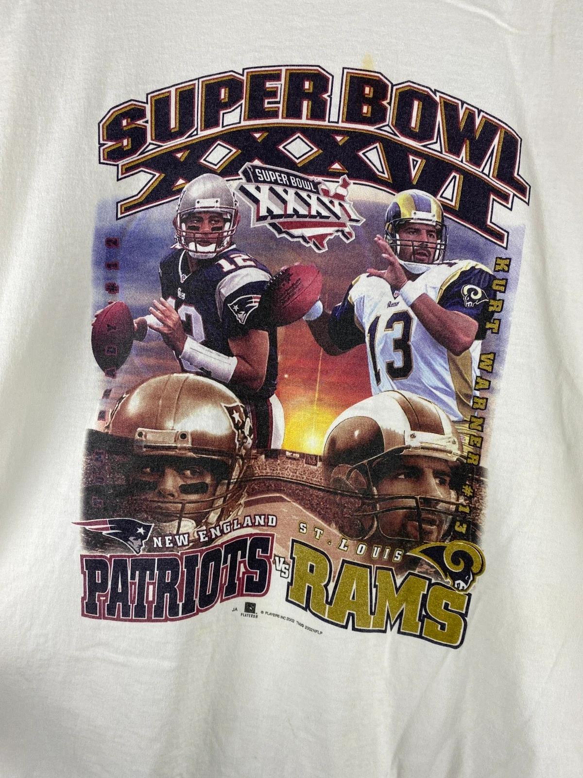 Vintage Style Patriots Vs Rams Super Bowl 2002 NFL Sweatshirt T-shirt, NFL Football Teams Gifts For Fans - Image 2