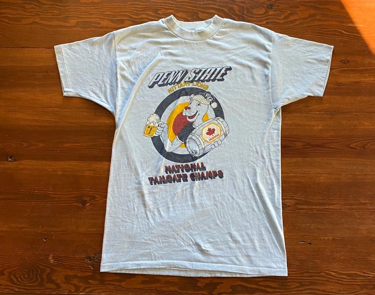 Vintage Style Penn State Molson Tailgate Champs Single Stitch T-Shirt Sweatshirt Hoodie Gifts Sports Lover
