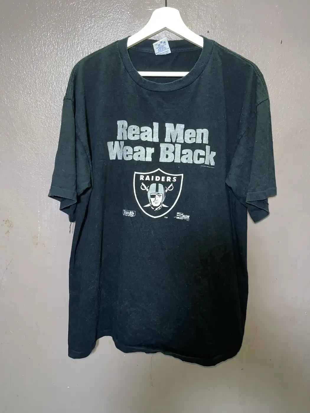 Vintage Style Raiders Real Man Wear Black Nfl T Shirt Hoodie Sweatshirt Gift For Fans