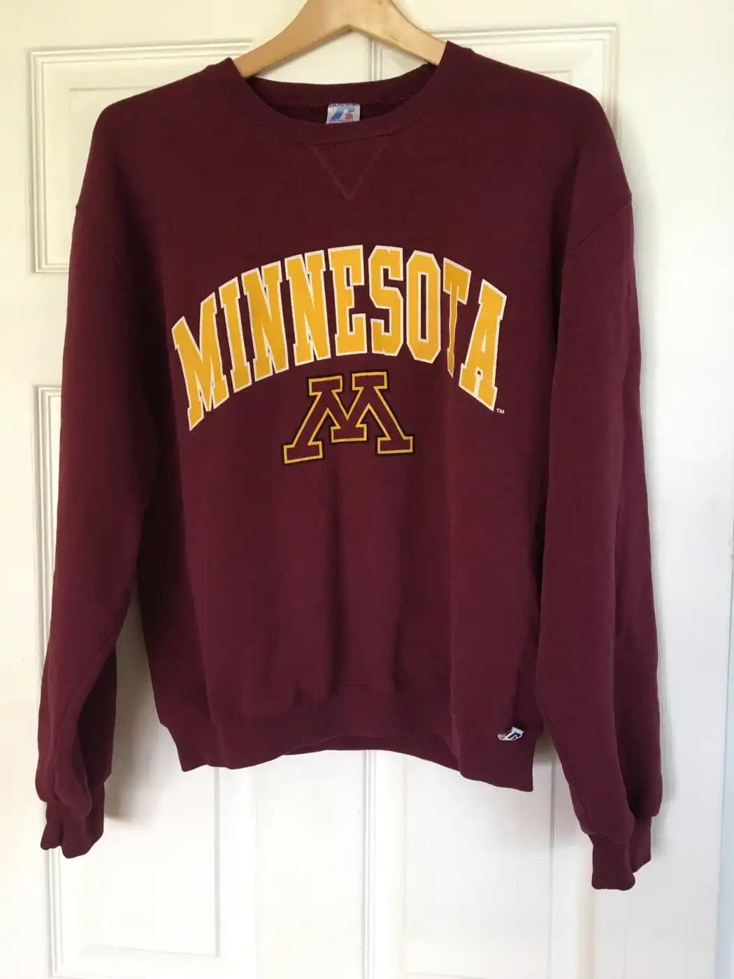 Vintage Style Russell Athletic Minnesota University American Sweatshirt Gifts For Ncaa