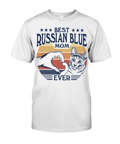Vintage Style Russian Blue T-Shirt For Men - Celebrate Your Love For These Majestic Felines