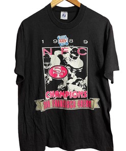 Vintage Style San Francisco 49Ers 1989 NFC Champions Sweatshirt T-shirt, NFL Football Teams Gifts For Fans