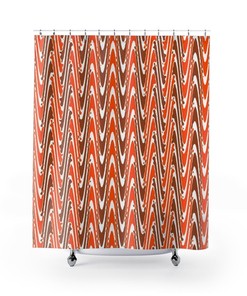 Vintage Style Shower Curtain, 60's 70's Hippie Bathroom Accessory, Retro Bathroom Curtain