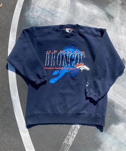Vintage Style Starter Denver Broncos Thick Sweatshirt T-shirt Ideal Gift for NFL Fans