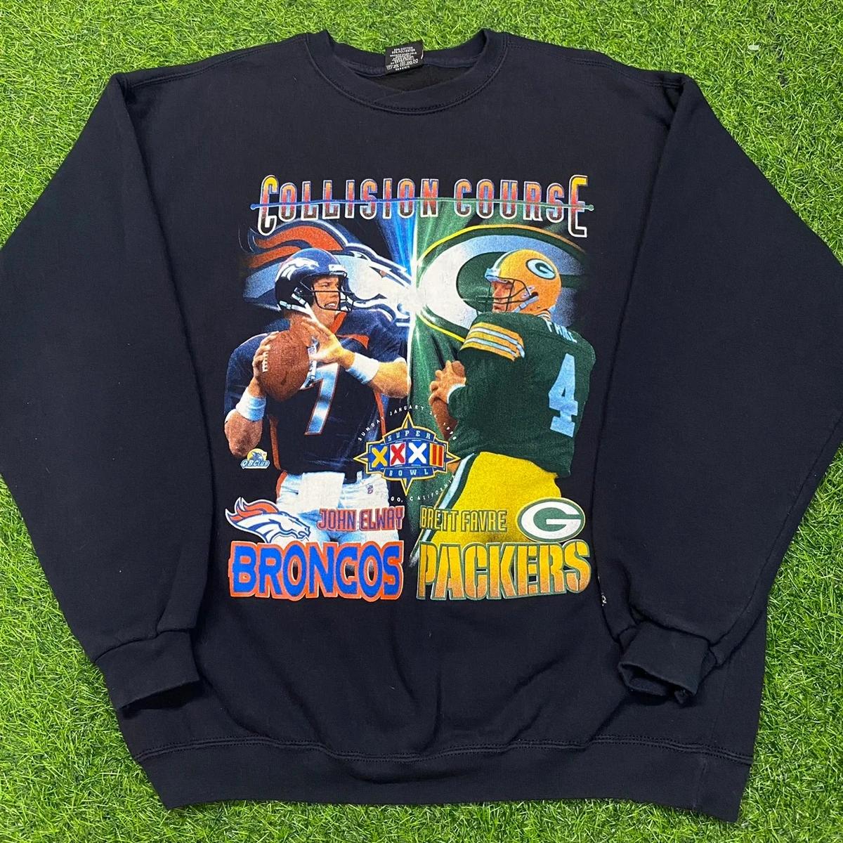 Vintage Style Starter Packers Vs Broncos Collision Course Sweatshirt T-shirt Ideal Gift for NFL Fans