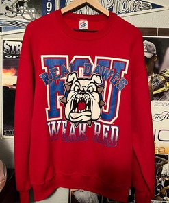 Vintage Style Style 90S Fresno State Bulldogs Crewneck Sweater L Hoodie Sweatshirt Crewneck Sweatshirt Gifts For Fans