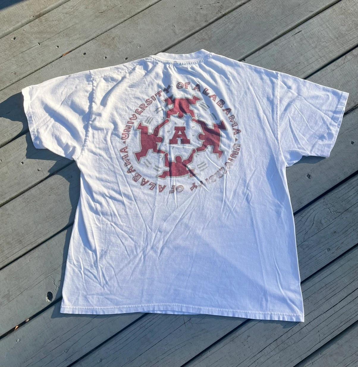 Vintage Style Style Alabama Crimson Tide Keith Haring Single Stitch T-Shirt Sweatshirt Hoodie Full Size