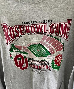 Vintage Style Style Hanes Oklahoma Sooners 2003 Rose Bowl L/S Hoodie Sweatshirt Crewneck Sweatshirt Gifts For Fans