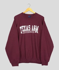Vintage Style Texas A&M University Maroon University American Sweatshirt Gifts For Ncaa