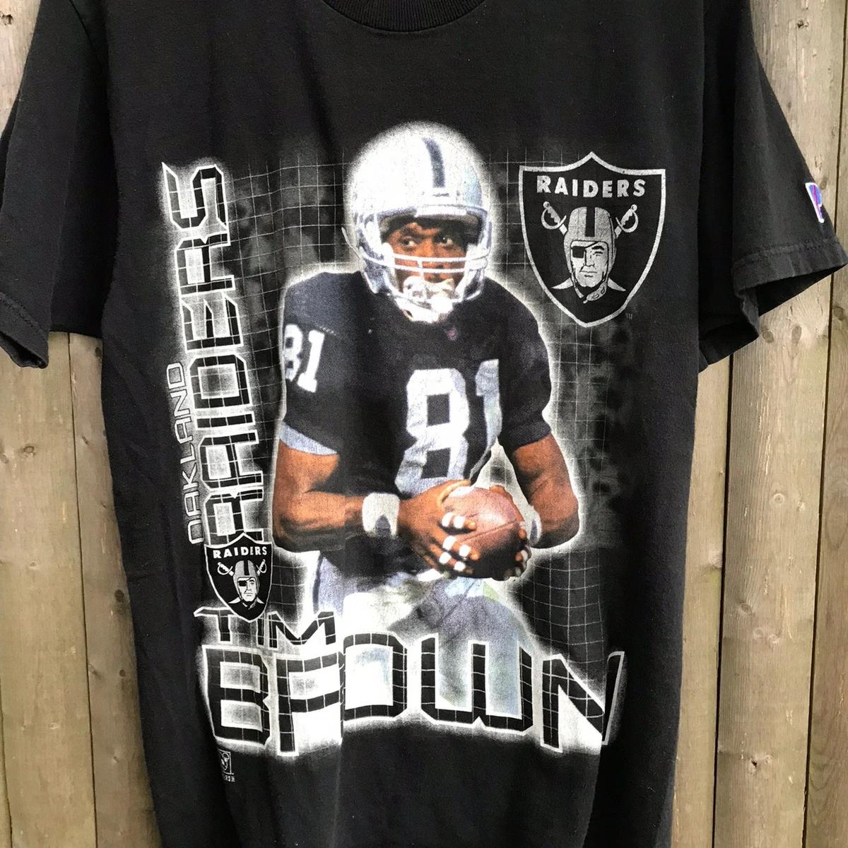 Vintage Style Tim Brown Oakland Raiders Player Sweatshirt T-shirt, NFL Football Teams Gifts For Fans - Image 2