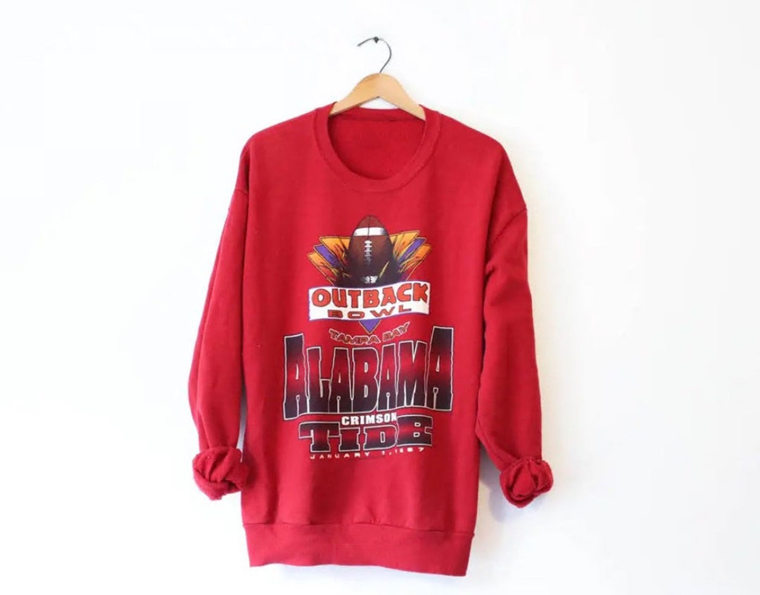 Vintage Style University Of Alabama Crimson Roll Tide Outback Bowl Sweatshirt, Alabama Sweater, Roll Tide Sweatshirt