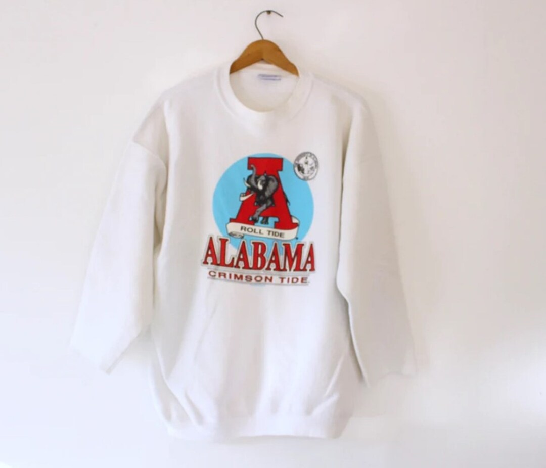 Vintage Style University Of Alabama Crimson Roll Tide Sweatshirt, Vintage Style 90S Shirt Alabama Crimson Roll Sweater
