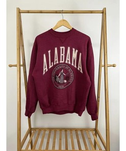 Vintage Style University Of Alabama Crimson Tide Crest T-Shirt Sweatshirt Hoodie American Football Gifts Lover