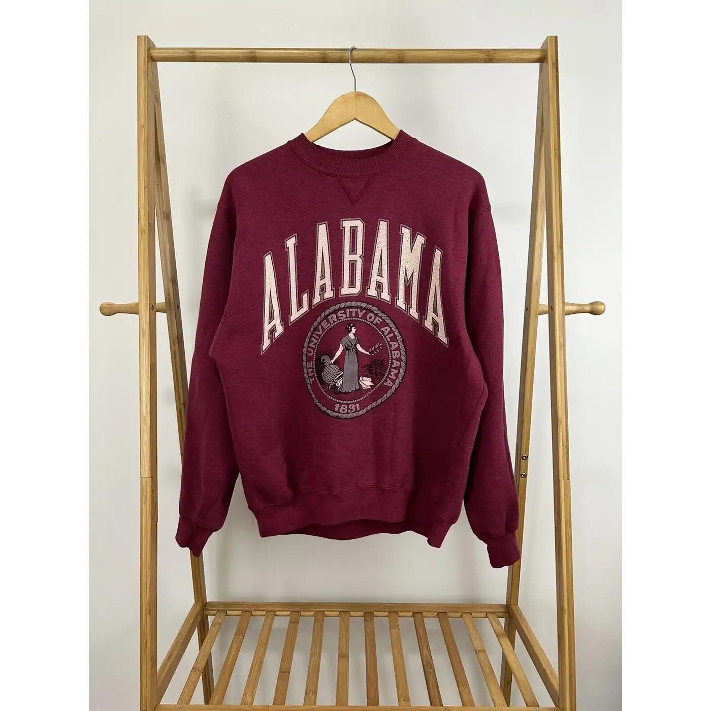 Vintage Style University Of Alabama Crimson Tide Crest T-Shirt Sweatshirt Hoodie American Football Gifts Lover
