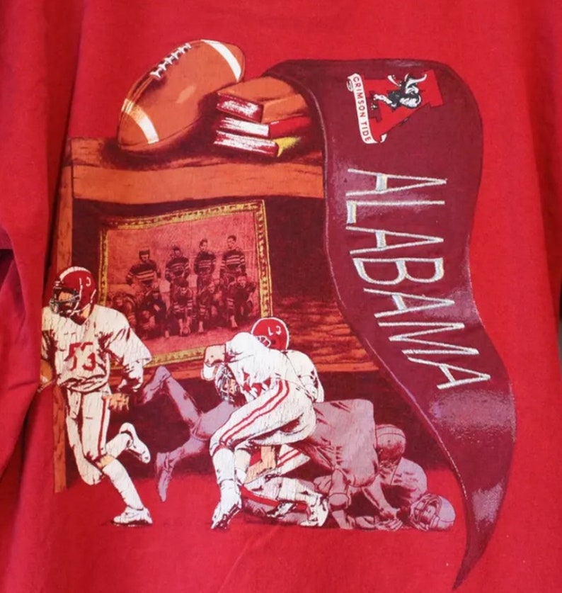 Vintage Style University Of Alabama Roll Tide T-Shirt, Vintage Style 90S Shirt Alabama Shirt - Image 2