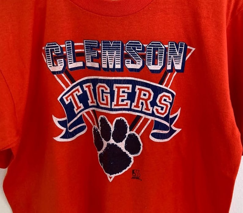Vintage Style University Of Clemson Tigers T-Shirt, Vintage Style Ncaa Clemson Tigers Sweatshirt, Clemson Tigers Shirt - Image 2