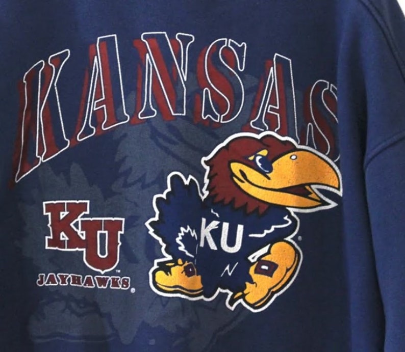 Vintage Style University Of Kansas Jayhawks Sweatshirt, Kansas Jayhawks Sweater, Vintage Style 90S T-Shirt - Image 2