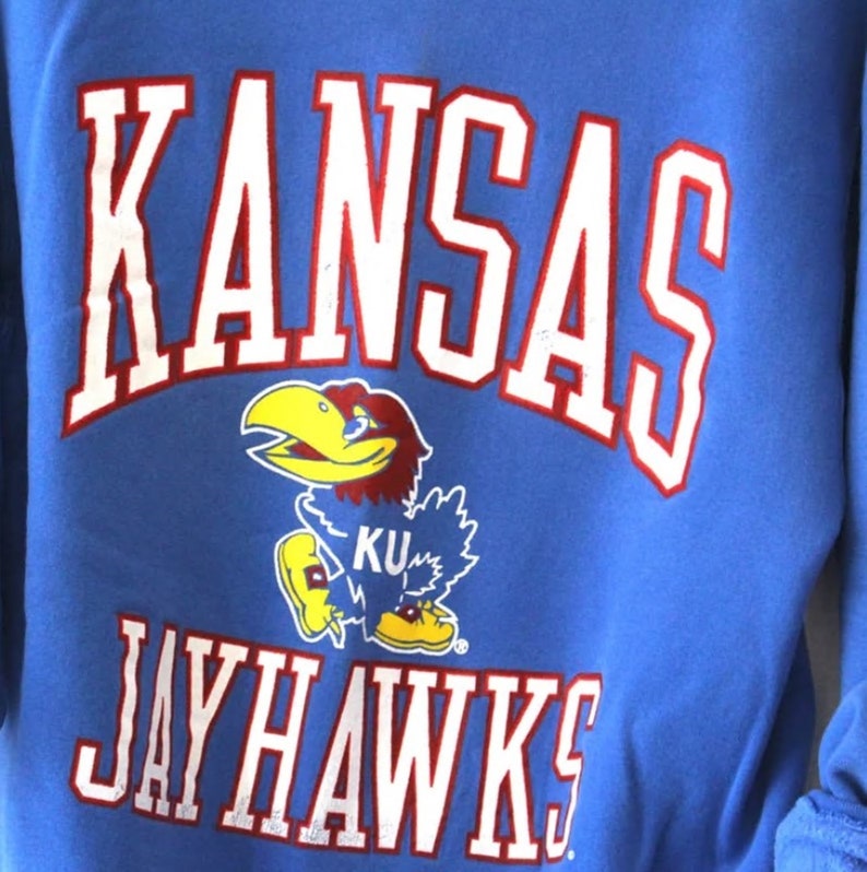 Vintage Style University Of Kansas Jayhawks Sweatshirt Kansas University Sweater Gift For Her/Him - Image 2